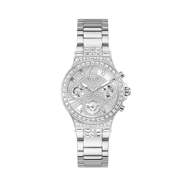 GUESS GW0320L1 LADIES MOONLIGHT SILVER TONE STAINLESS STEEL WATCH