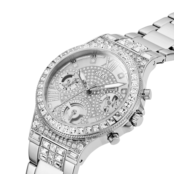 GUESS GW0320L1 LADIES MOONLIGHT SILVER TONE STAINLESS STEEL WATCH