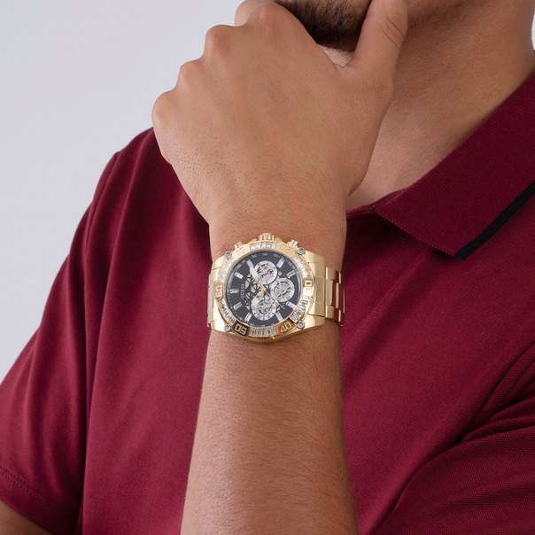 GW0390G2 GUESS TROPHY Multifunction Gold Tone Gent's Watch