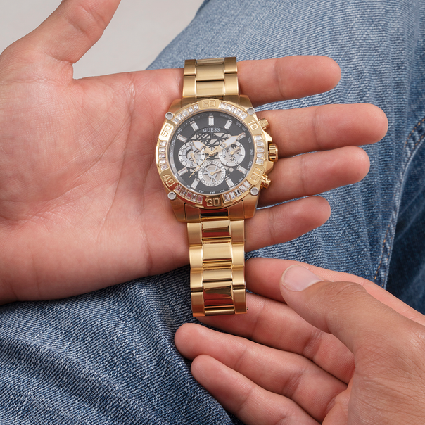 GW0390G2 GUESS TROPHY Multifunction Gold Tone Gent's Watch